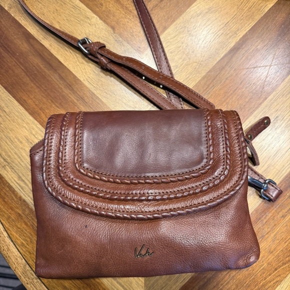 kuta vintage leather Handbags - Kuta Vintage Chestnut Braided Leather Crossbody Bag